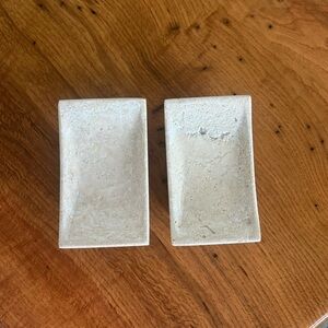 2 Waterstone Soapstone Cream/Beige rectangle Soap Dishes - Natural Stone